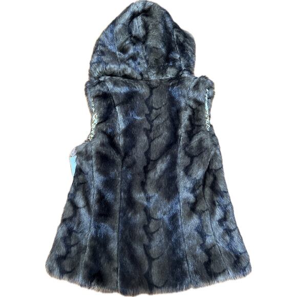 Peter Nygård Faux Fur Hooded Vest Terra Brown Size 4P NWT - Picture 2 of 9